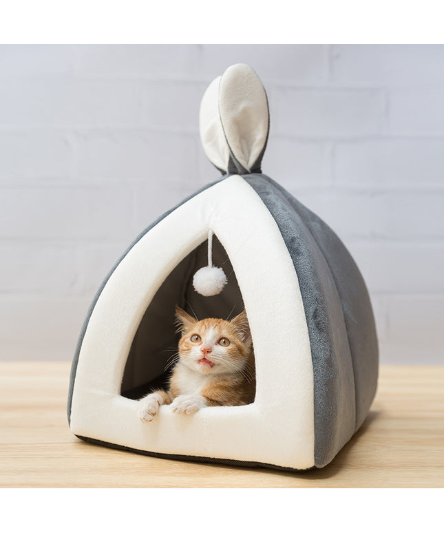 Cozy cloth cat house villa and small dog kennel available in multiple sizes, providing a soft comfortable pet nest from www.petpexi.com

