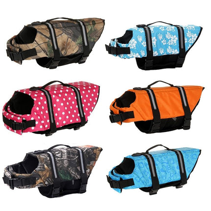 Cute and safe dog life jacket in bright swimwear design – available for small to large breeds. Lightweight & adjustable. Free U.S. shipping from Petpexi.

