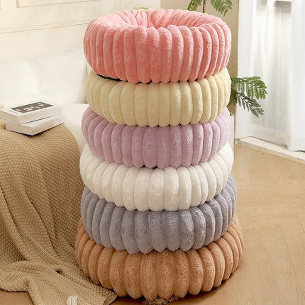 Long Plush Round Dog & Cat Bed – Winter Warm Pet Nest by Petpexi