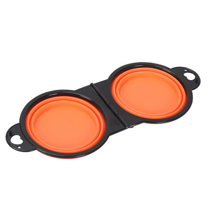 Foldable Silicone Double Pet Bowl – Travel Food & Water Dish | Petpexi