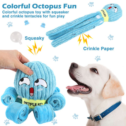 Festive Dog Snuffle Toy Plush Octopus Puzzle - Interactive Chew Toy with Slow Feeder