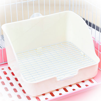 Rabbit Square Toilet Wire Large Heightened Closed Chinchilla Guinea Pig - Plastic Pet Toilet