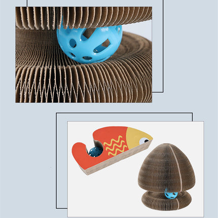 Magic Organ Foldable Cat Scratch Board with Bell – Interactive & Durable | PetPexi