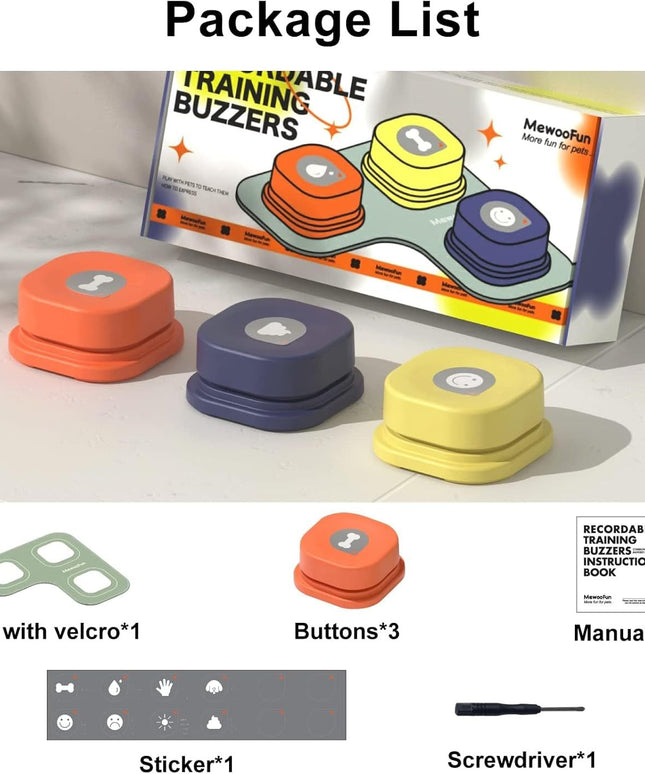 MEWOOFUN Dog Talking Buttons Set – Interactive & Durable Dog Toys | Petpexi