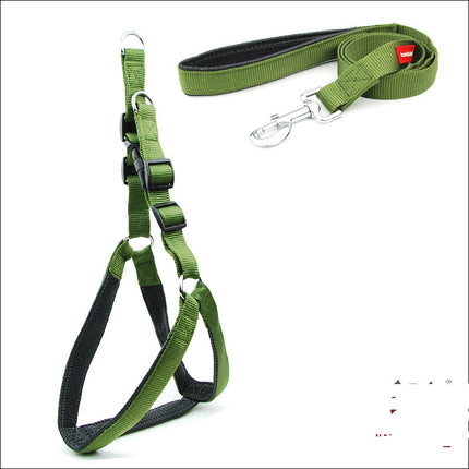 Padded Harness Leash Reflective Nylon - Adjustable Dog Leash and Harness - petpexi.com