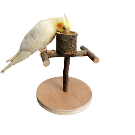 Solid Wood Parrot Station Frame Training Bird Shelf