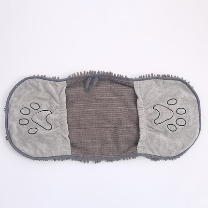 Chenille Pet Towel – Super Absorbent Grey Dog Bath Towel | Petpexi