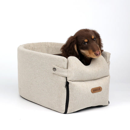 Car Central Dog Car Seat Bed – Portable Safety Carrier for Small Dogs & Cats