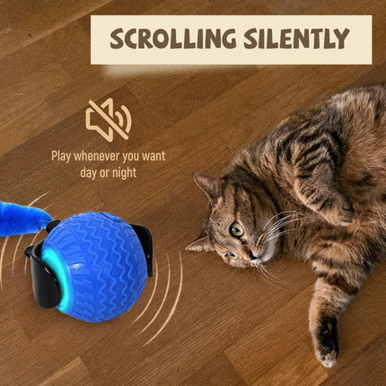 Interactive Cat Ball Toy with Cord Mouse, 2025 Smart Self-Rolling Pet Toy