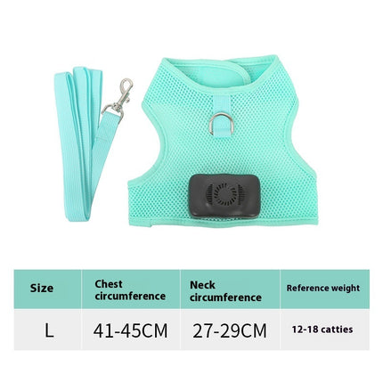 Pets Dog Vest Chest Strap Harness with Wearable Air Conditioner Cooling & Breathable Design | Petpexi