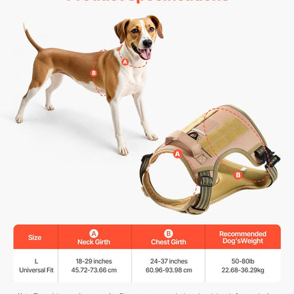 Dog Harness For Large Dogs No Pull Tactical Adjustable Pet Vest - petpexi.com