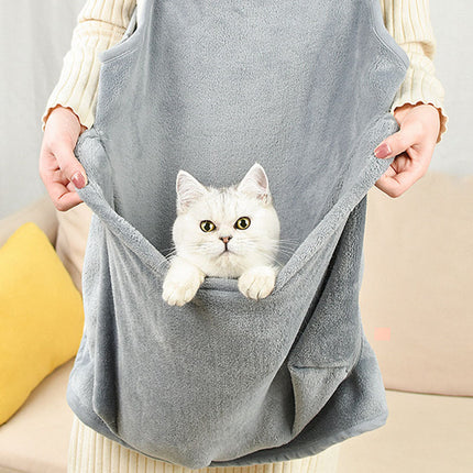 Anti-Scratch Plush Pet Apron – Arctic Velvet Pinafore for Cats & Small Dogs