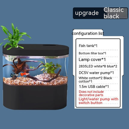 Ecological Desktop Self-Circulation Mini Fish Tank with LED & Pump | PetPexi