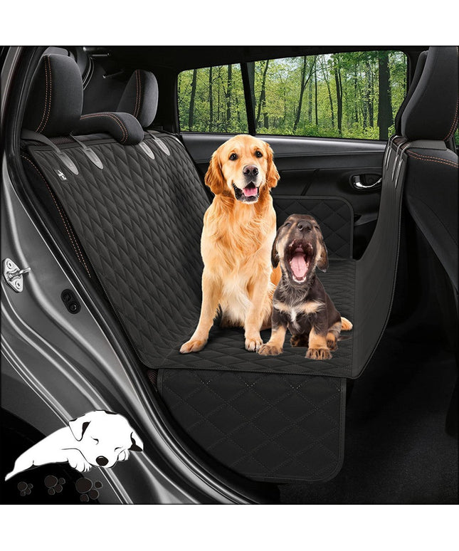 Waterproof dog kennel cushion for car rear seat – black, orange, and blue – universal fit and easy to clean – sold by www.petpexi.com with free U.S. shipping

