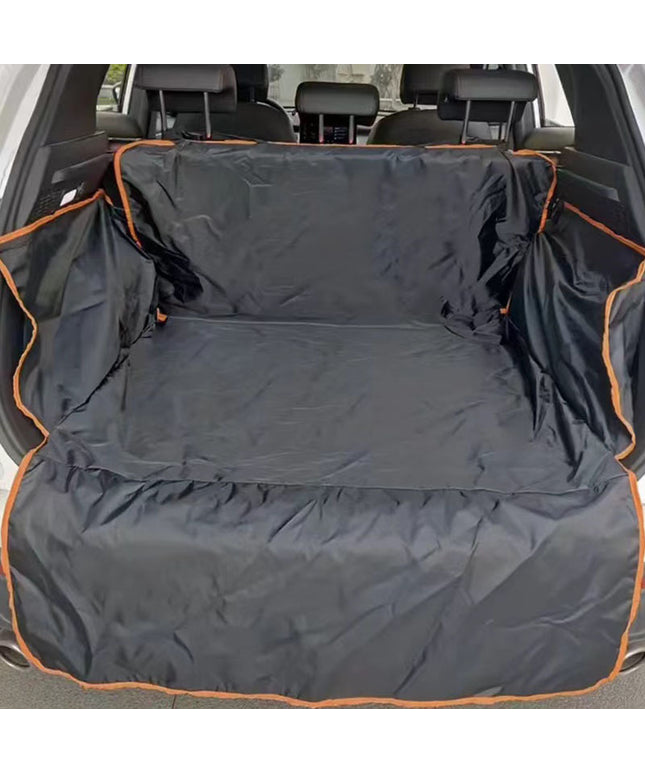 Durable black dog car mat for trunk and rear seat – waterproof, washable and foldable travel mat for pets – sold by www.petpexi.com with free U.S. shipping

