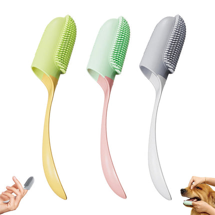 Dog and cat finger toothbrush by Petpexi with soft silicone bristles and durable PP & TPR materials for gentle, effective oral cleaning

