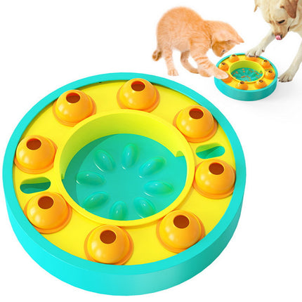 Interactive slow feeder puzzle bowl for dogs – IQ training toy with anti-slip base and press turntable – available at petpexi.com with fast USA shipping

