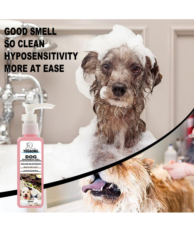 Bottle of 30ml dog shampoo shower gel deodorant by Petpexi for moisturizing and relieving itching, keeping dog coats clean and soft

