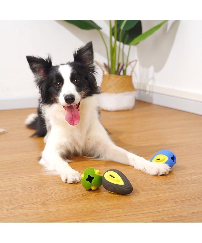 Durable avocado rubber dog ball for chew, fetch, and interactive play – www.petpexi.com