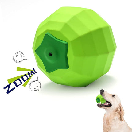 Dog squeaky toy for aggressive chewers – durable natural rubber fetch ball with beef flavor, interactive chew toy – www.petpexi.com