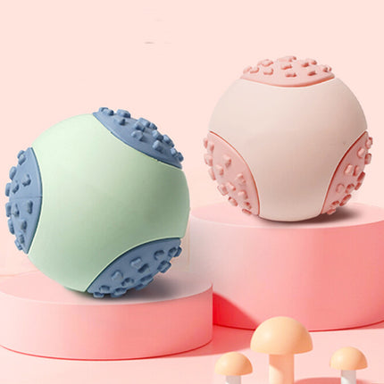Petpexi Vocal Bite Resistant Dog Teething Toy in Mint Green and Peach Pink with Sound Feature