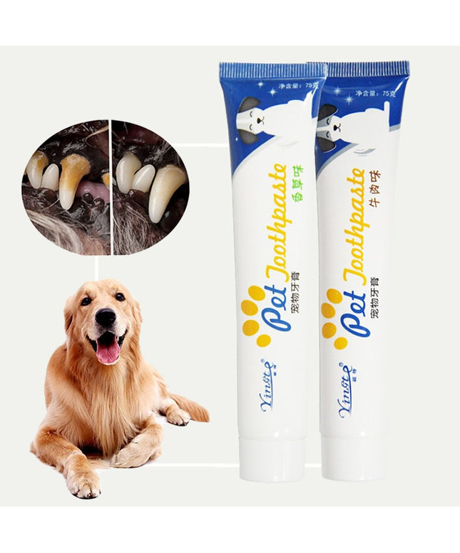 Dog toothpaste in vanilla and beef flavors by Petpexi, universal formula for gentle and effective oral care for cats and dogs

