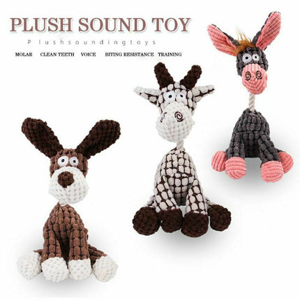 Dog Toy Play Funny Puppy Chew Squeaker Plush Sound Toy – Soft corduroy, PP cotton filled, durable plush dog toy with free USA shipping – PetPexi