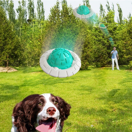 Durable interactive dog toy sound teether ball for fetch, chew, and play in lake blue, yellow, and green – www.petpexi.com