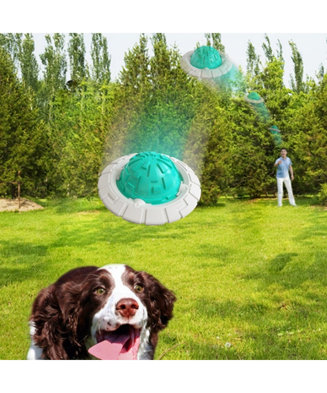 Durable interactive dog toy sound teether ball for fetch, chew, and play in lake blue, yellow, and green – www.petpexi.com