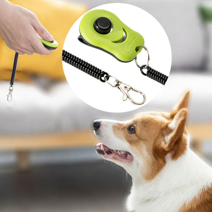 2-in-1 dog training clicker and whistle in green and blue – available at www.petpexi.com with fast USA shipping


