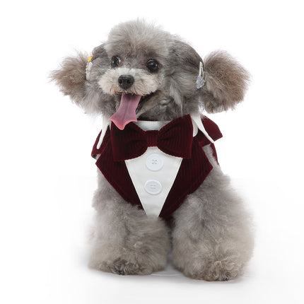 Elegant dog tuxedo dress for small dogs – formal pet outfit from Petpexi with fast free shipping in the USA

