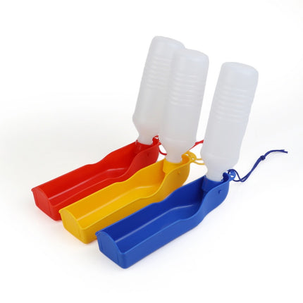 Portable 500ml dog water bottle with built-in bowl – BPA-free travel water feeder for pets, available at www.petpexi.com

