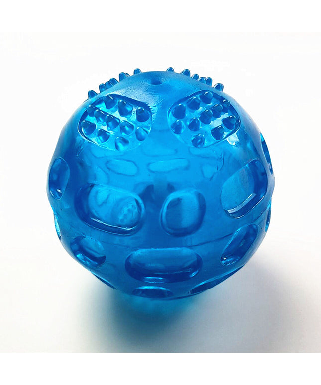 PetPexi dog toy ball in orange, blue, and green for small to large dogs
