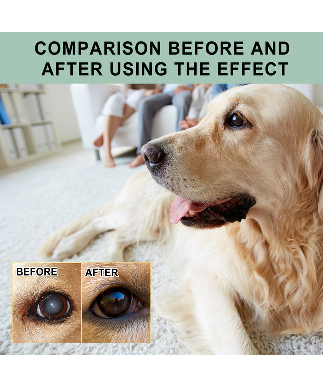 Bottle of dogs and cats eye care eye drops by Petpexi, 100ml soothing moisturizing formula for pet eye health and irritation relief

