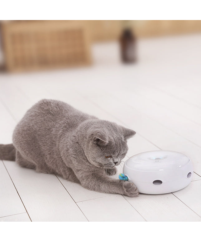 Donut electric cat turntable toy made of ABS with smart interactive design for endless cat fun from PetPexi with free USA shipping

