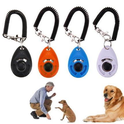 Drop-shaped dog training clicker with keyring and spring cord – high-quality sounding toy by Petpexi

