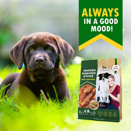 Smoked Rawhide Sticks Wrapped with Chicken – Grain-Free, Organic Chew Treats for Dogs | Free Shipping in the U.S. | PetPexi