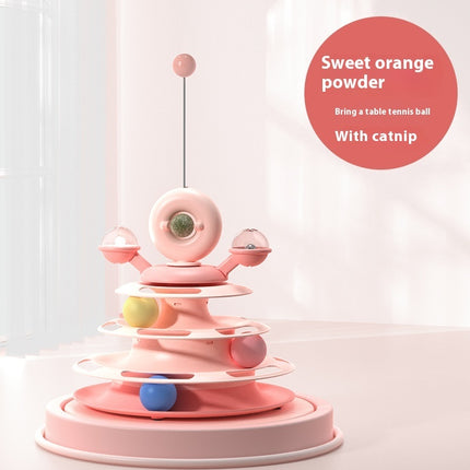 4 Levels Cat Toy Tower – Interactive Turntable Roller Balls | PetPexi