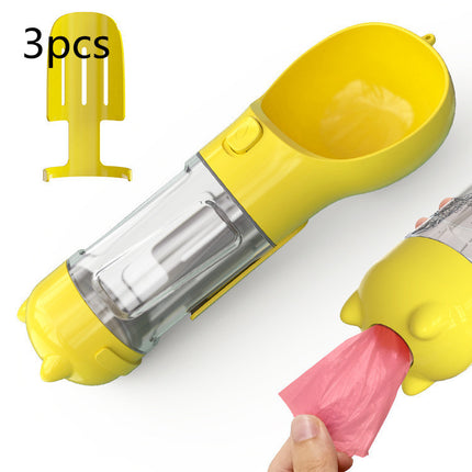 3-in-1 Portable Dog Water Bottle with Feeder Bowl & Waste Bag Holder – 300ml/500ml | Petpexi