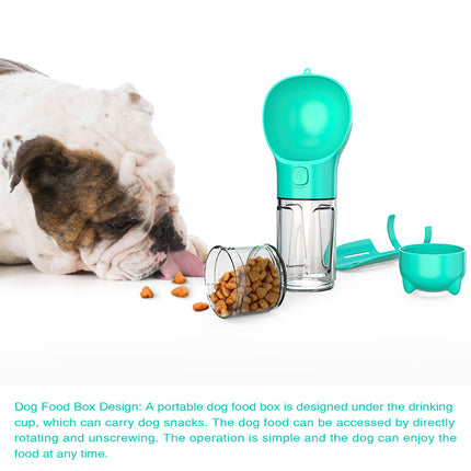 3-in-1 Portable Dog Water Bottle with Feeder Bowl & Waste Bag Holder – 300ml/500ml | Petpexi