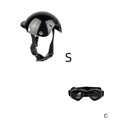 Cool Black ABS Pet Motorcycle Helmet for Dogs and Cats - Free Shipping USA | PetPexi