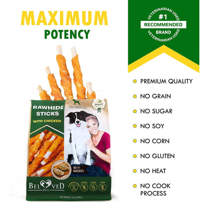 Chicken-Wrapped Dog Sticks – Rawhide-Free, Grain-Free, Organic Chew Treats for Training | Free Shipping in the U.S. | PetPexi