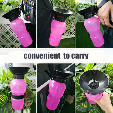 PetPexi Portable Squeeze Dog Water Bottle - 500ml Travel Bowl