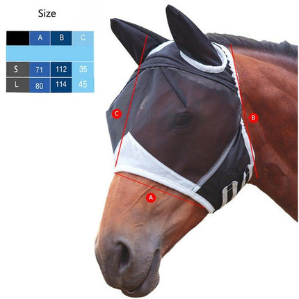 Horse Fly Mask - Extra Comfort Grip Soft Mesh with Ears for Ultimate Protection