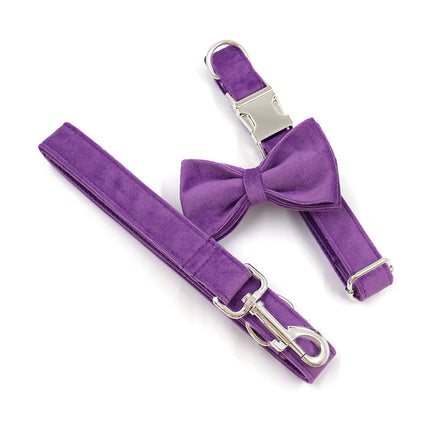 Collar Leash Set with Bow - Adjustable Polyester Dog Leash and Collar - petpexi.com