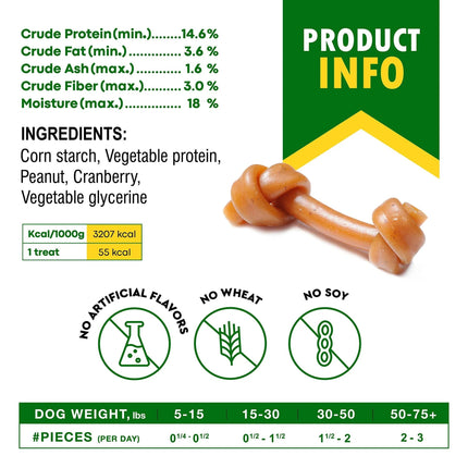 Peanut Butter Bones with Cranberry – Rawhide-Free, Healthy Chews for Dogs | Free Shipping to U.S. | PetPexi