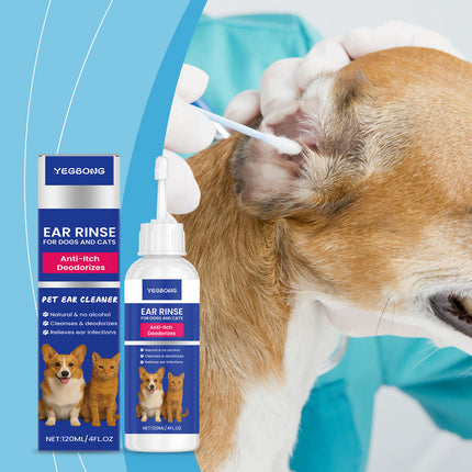 Ear rinse for dogs and cats by Petpexi with natural ingredients for gentle, effective ear cleaning and soothing care

