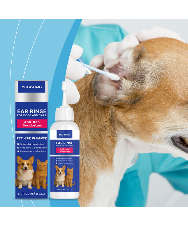 Ear rinse for dogs and cats by Petpexi with natural ingredients for gentle, effective ear cleaning and soothing care


