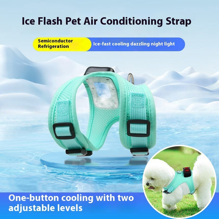 Pets Dog Vest Chest Strap Harness with Wearable Air Conditioner Cooling & Breathable Design | Petpexi