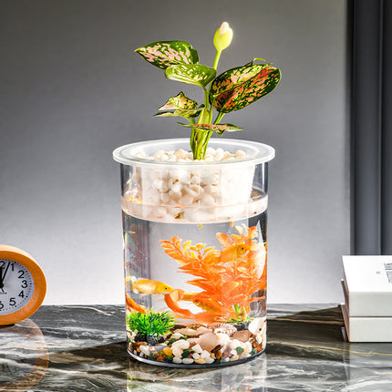 Column Fish Tank for Living Room – Micro Landscape Desktop Aquarium | PetPexi